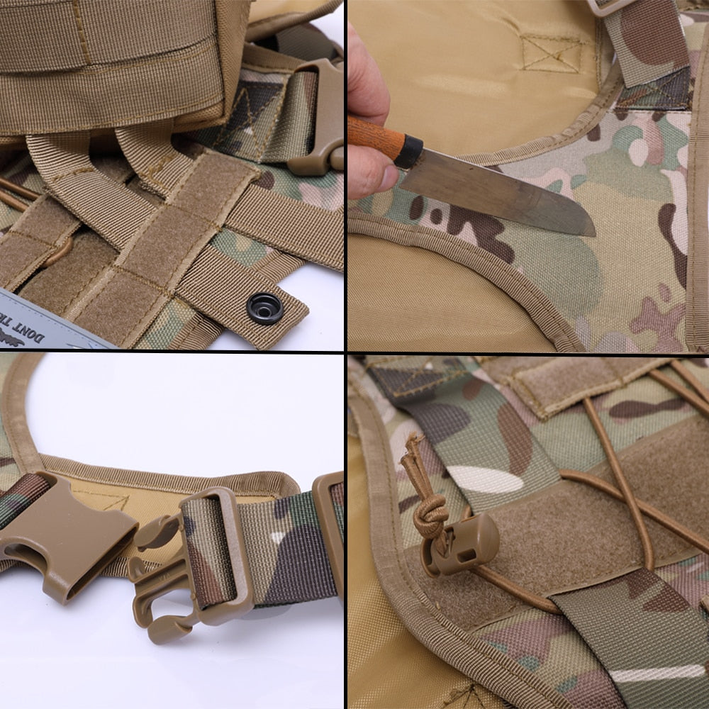 Military Tactical Dog Harness German Shepherd Pet Dog Vest With Handle Nylon Bungee Dog Leash Harness For Small Large Dogs Puppy