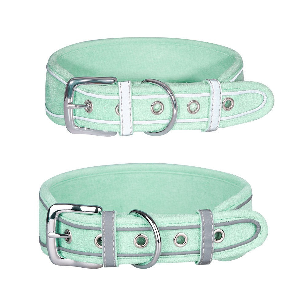 Reflective Dog Collar Shiny Rhinestone Pet Collar Medium sized Dog Chain Soft and Comfortable Walking Rope