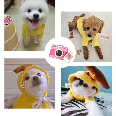 Warm Dog Winter Clothes Cute Fruit Dog Coat Hoodies Fleece Pet Dogs Costume Jacket for French Bulldog Chihuahua Ropa Para Perro