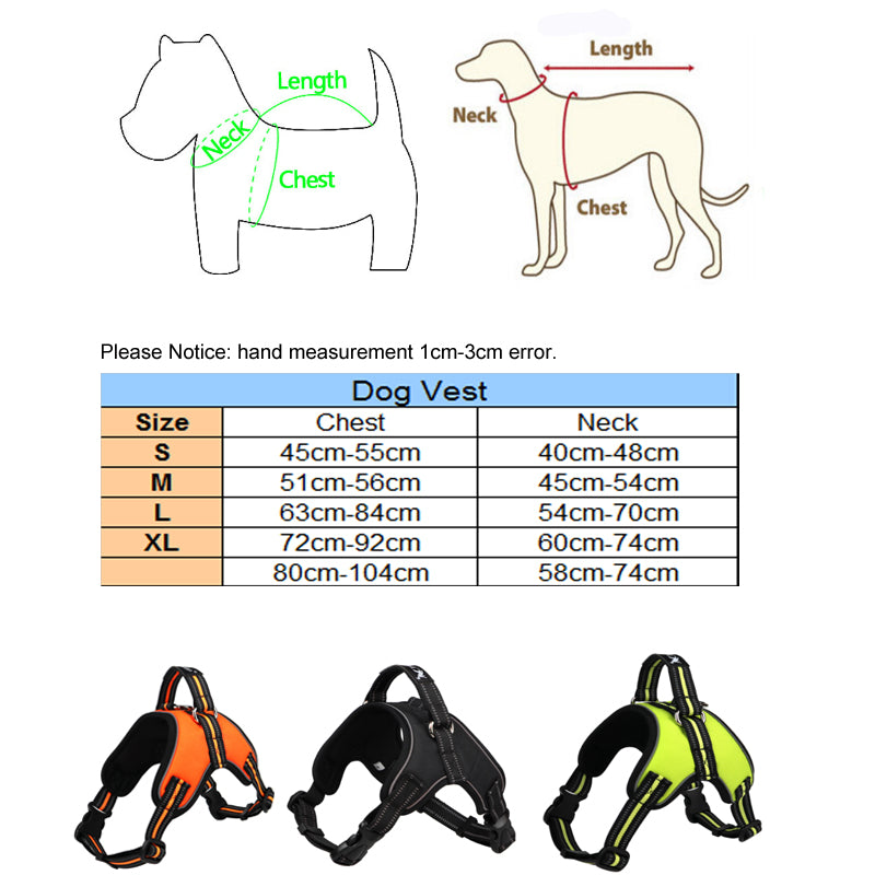 Dog Harness Breathable Safety Reflective Pets Dog Vest NO Pull Handle Control Adjustment Strap Harness For Medium Big Dog