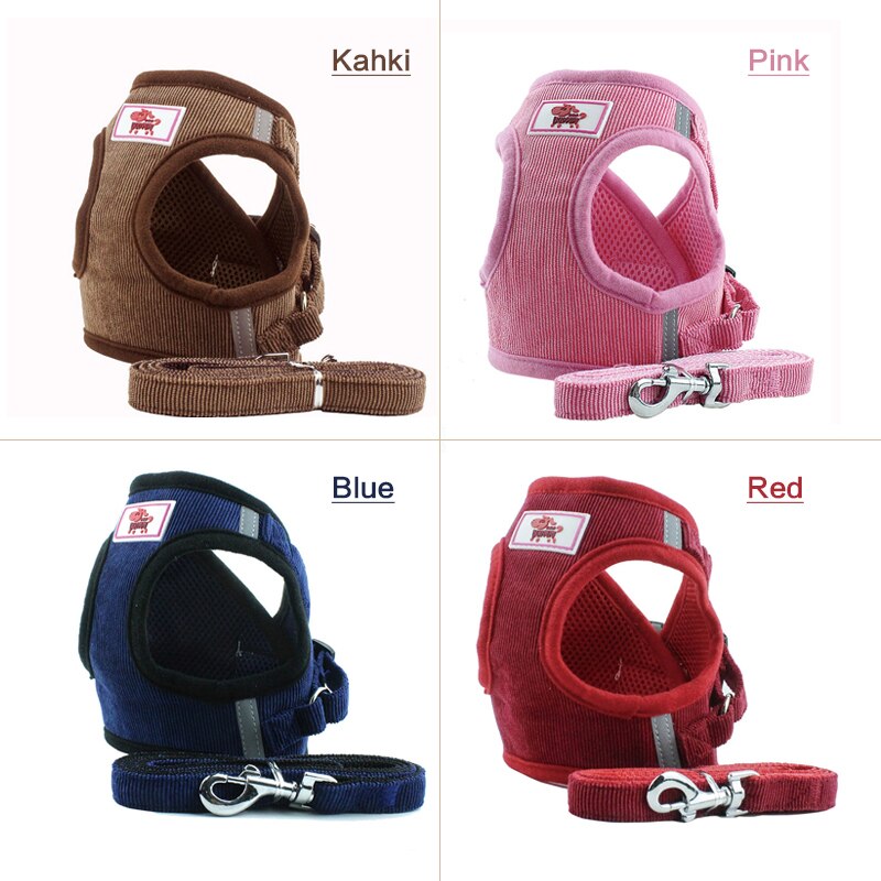 Dog Cat Reflective Harness Leash sets Adjustable Vest Walking Supplies Breathable Pet Collar