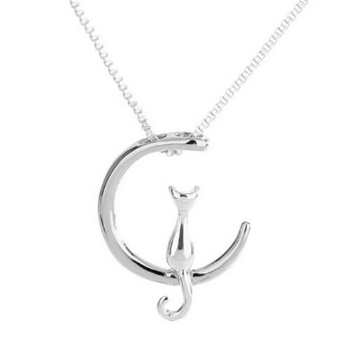 Cat Moon Pendant Necklace