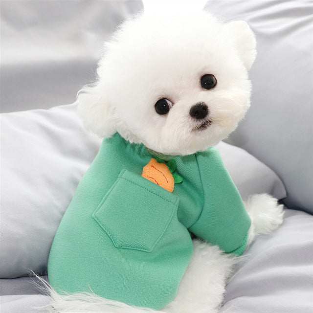 New Carrot Sweater Cute Teddy Dog Clothes Winter Warm Small Dog Pet Autumn And Winter Clothes