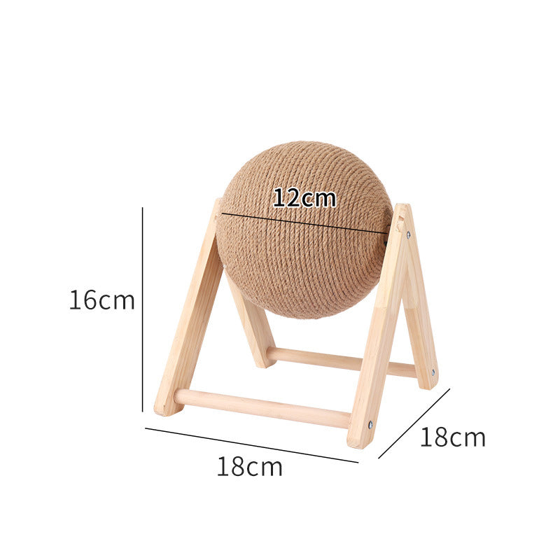 Cat Scratch Board Cat Toy Wooden Cat Scratch Ball Claw Mill Hand Wrapped Sword Hemp Rope Cat Climbing Frame Durable Cat Scratch Column Pet Supplies