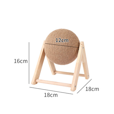 Cat Scratch Board Cat Toy Wooden Cat Scratch Ball Claw Mill Hand Wrapped Sword Hemp Rope Cat Climbing Frame Durable Cat Scratch Column Pet Supplies