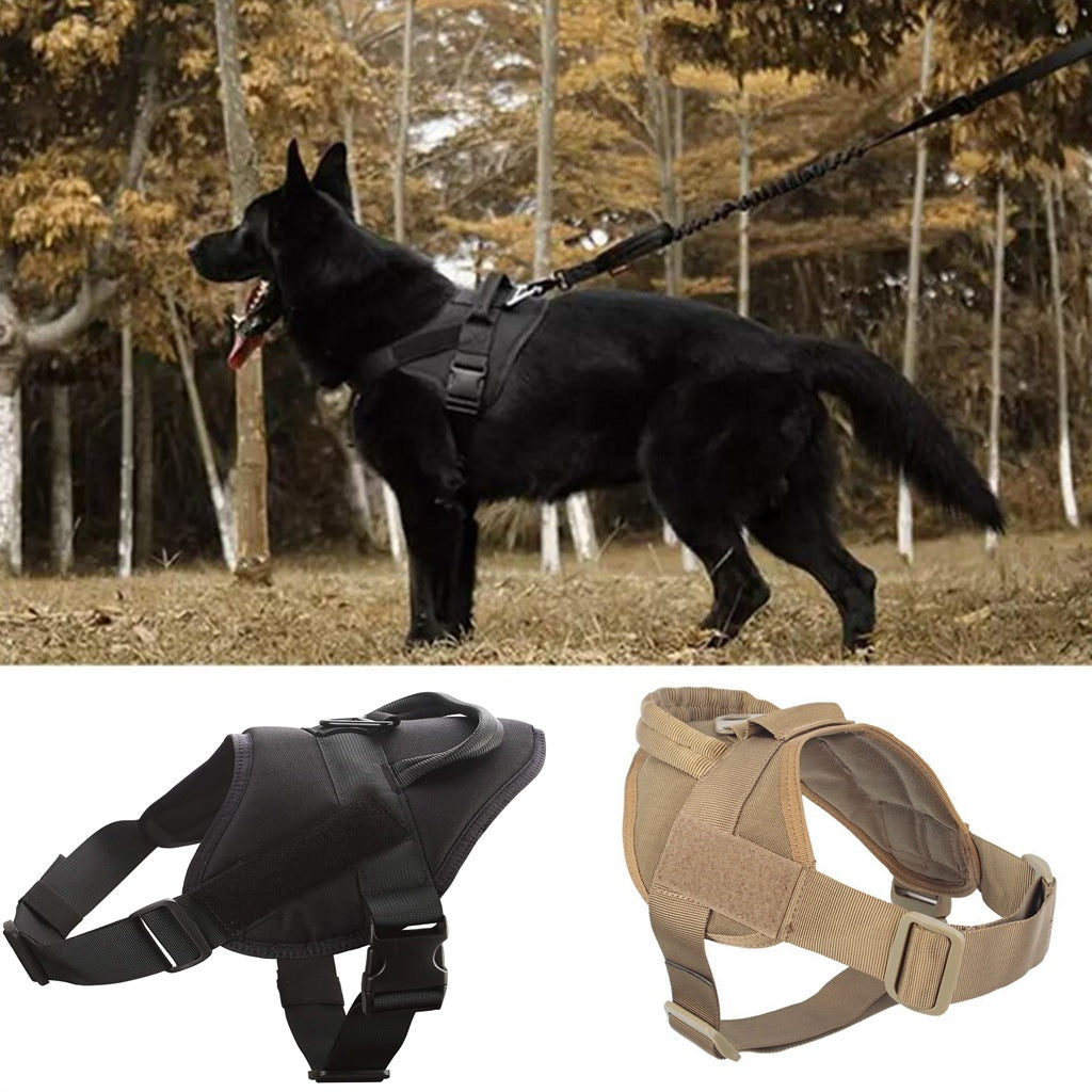 Dog Tactical Vest Nylon Outdoor Waterproof Dog Clothing Large And Medium-Sized Dog Training Vest Chest Strap Traction