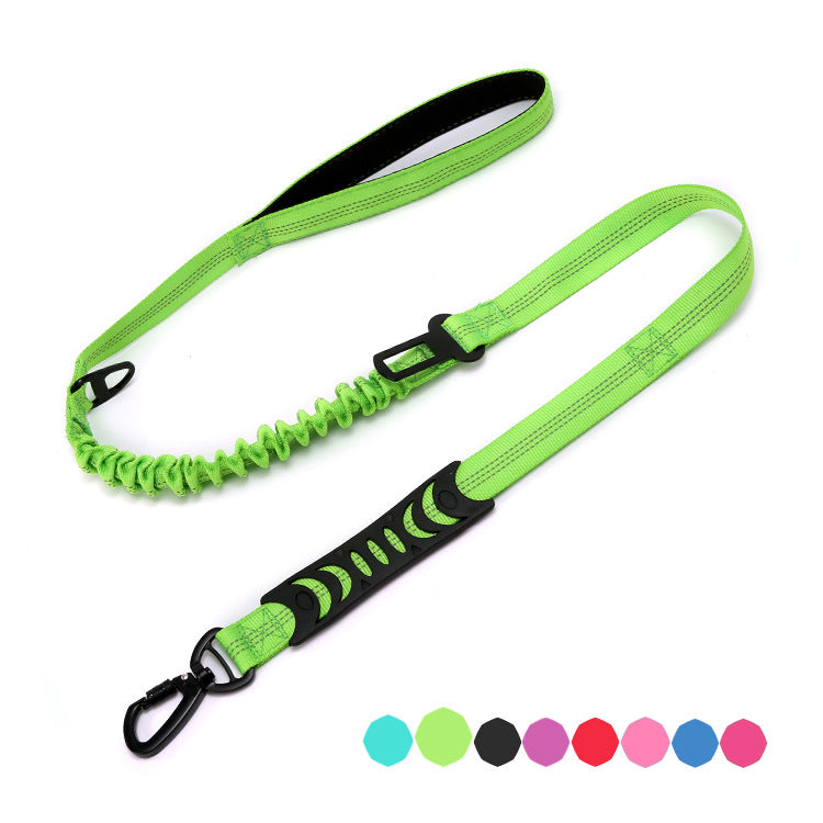 Explosion Proof Outdoor Dog Traction Rope Medium Size Dog Walking Rope Elastic Reflective Car Dual Purpose Traction Rope