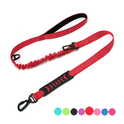 Explosion Proof Outdoor Dog Traction Rope Medium Size Dog Walking Rope Elastic Reflective Car Dual Purpose Traction Rope