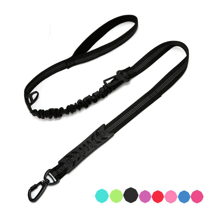 Explosion Proof Outdoor Dog Traction Rope Medium Size Dog Walking Rope Elastic Reflective Car Dual Purpose Traction Rope