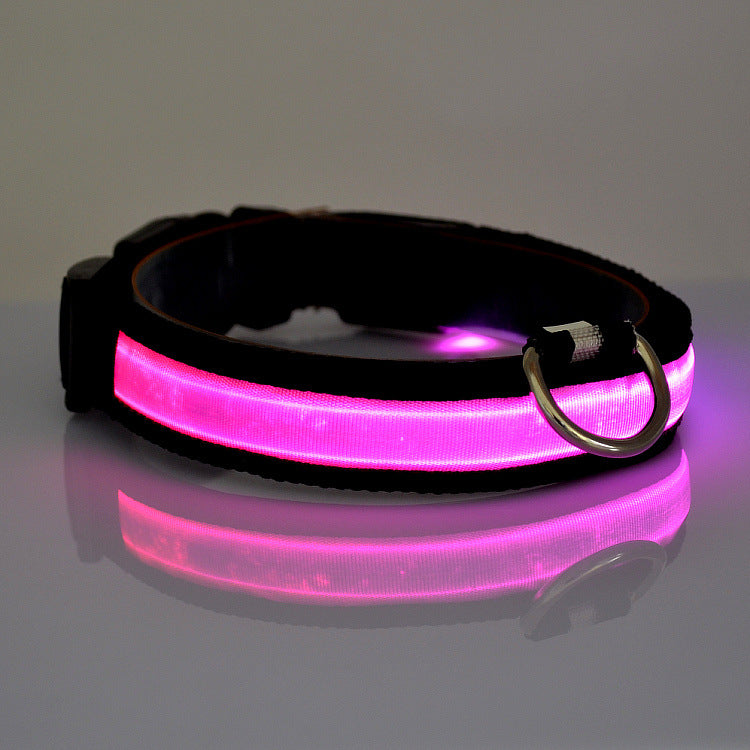 LED Pet Luminous Collar USB Charging Collar Teddy Luminous Neck Sleeve Small Large Dog And Cat Supplies