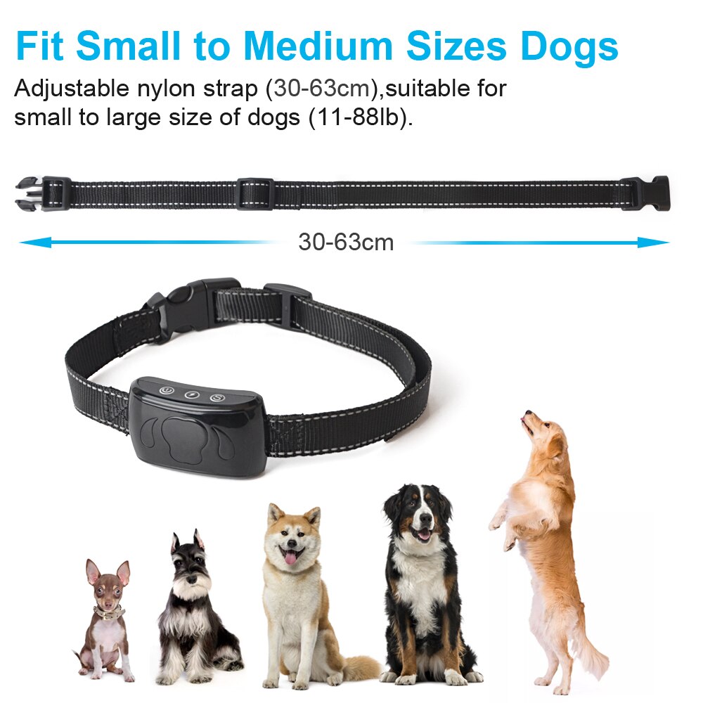 Upgrade Dog anti bark collar Automatic vibration shock IP67 safe for small big dogs no barking training collars dog product