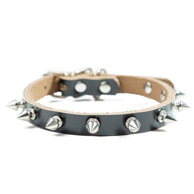 Pure Cowhide Bullet Head Rivet Pet Collar Leather Anti-Bite Accessories Collar Dog Chain