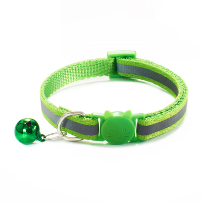 1.0 Colorful Reflective Cat Head Safety Clasp Collar Cat Collar Pet Cat Bell