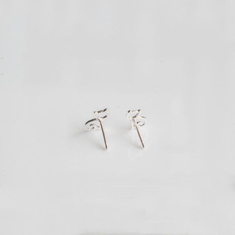 Cute Tiny Symmetry Cat Stud Earrings