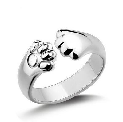 Cute cat ears paw ring