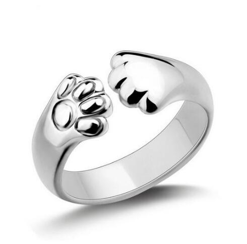 Cute cat ears paw ring