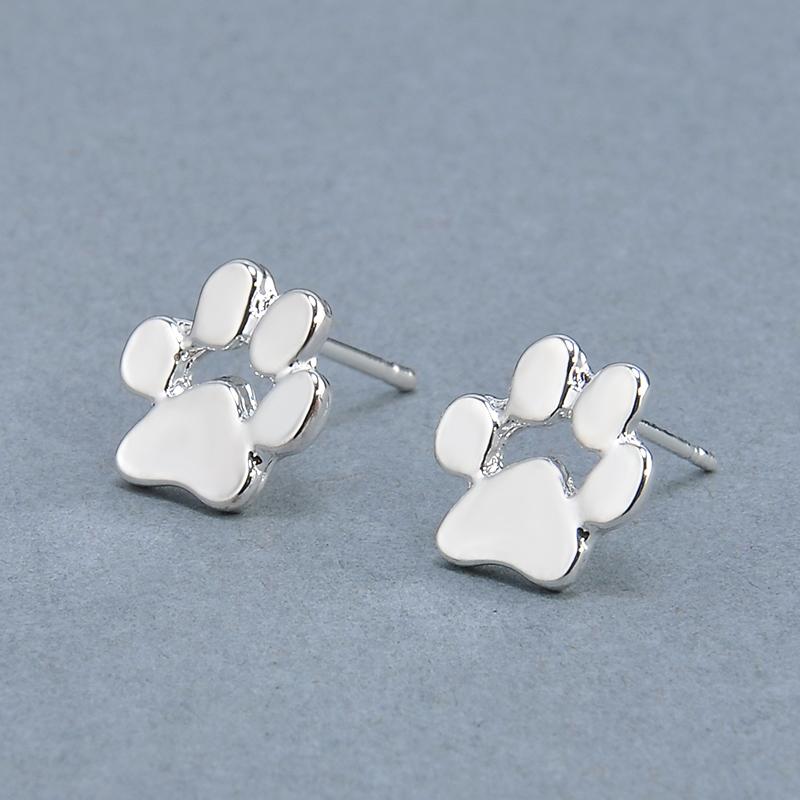 Cute Cat Dog Pow Stud Earrings