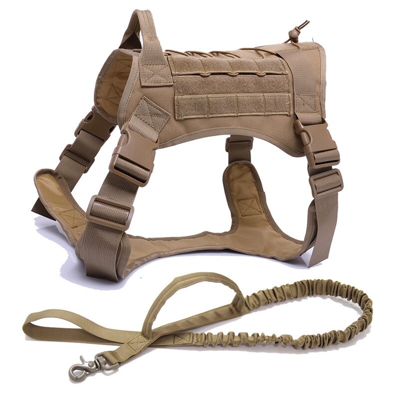 Military Tactical Dog Harness German Shepherd Pet Dog Vest With Handle Nylon Bungee Dog Leash Harness For Small Large Dogs Puppy