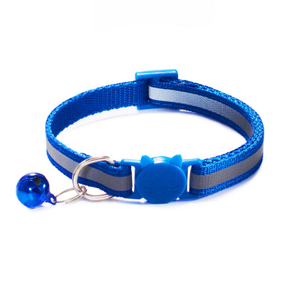 1.0 Colorful Reflective Cat Head Safety Clasp Collar Cat Collar Pet Cat Bell