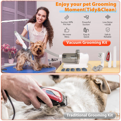Multifunctional pet hair trimmer dog vacuum cleaner set all-in-one pet beauty device vacuum cleaner hair clipper