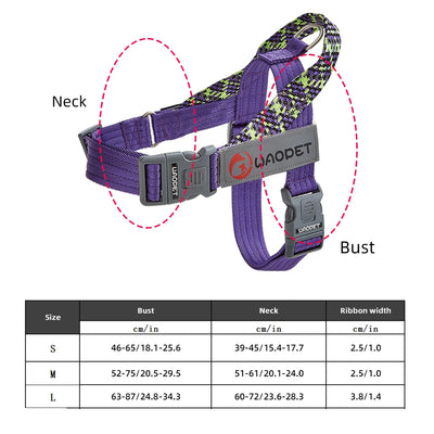 Durable Collar Harness for Small Medium and Large Dog, Adjustable No Pull Reflective Dog Vest, Walking Harness, Fashion Design