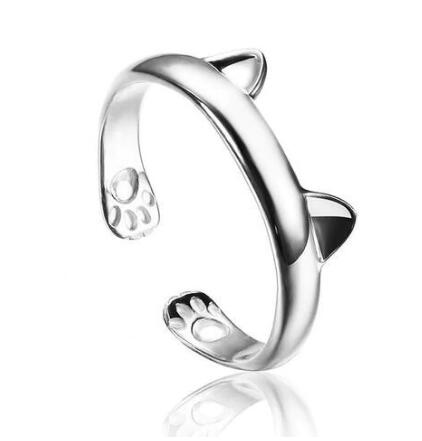 Cute cat ears paw ring