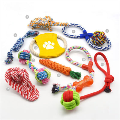 Combination Set Dog Toy Set Spot Cotton Rope Bite Toy Dog Tooth Grinding Toy