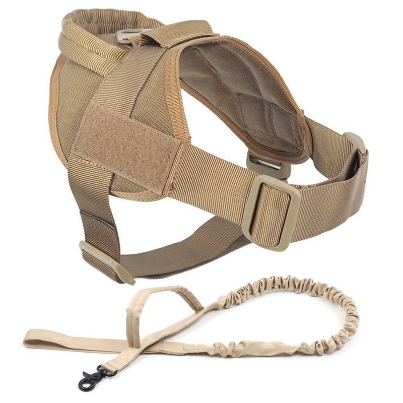 Dog Tactical Vest Nylon Outdoor Waterproof Dog Clothing Large And Medium-Sized Dog Training Vest Chest Strap Traction