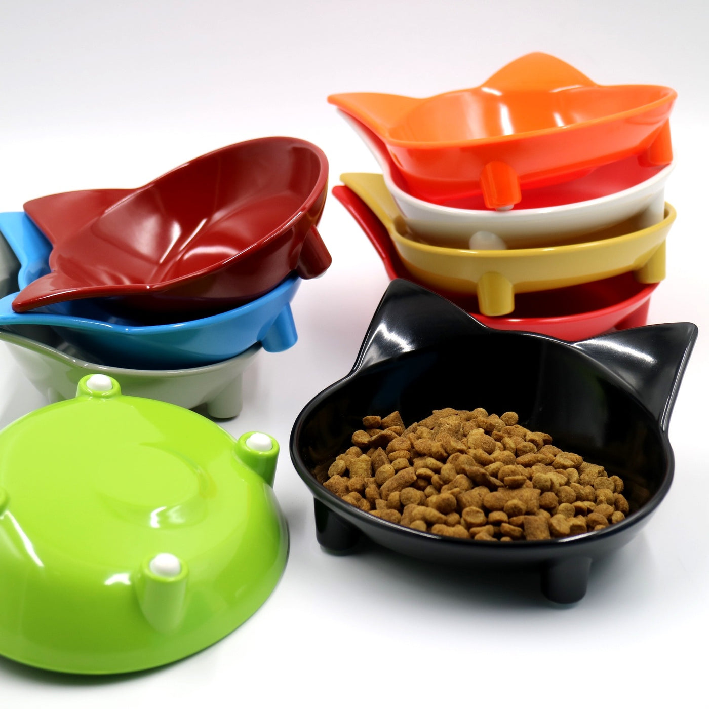 Pet Bowl Melamine Non Slip Cute Cat Color Melamine Cat Bowl Cat Food Bowl Pet Supplies