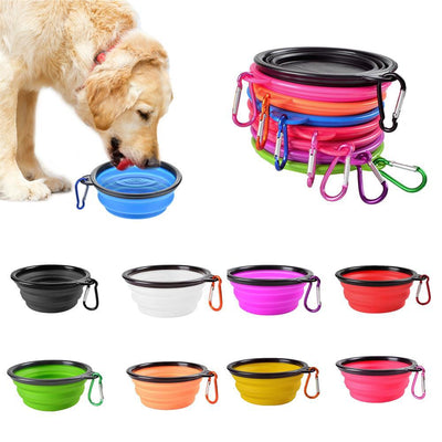 Pet Folding Bowl, Large and Small Size Tpe Silicone Dog Bowl, Portable Dog Food Basin For Outdoor Pets