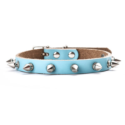 Pure Cowhide Bullet Head Rivet Pet Collar Leather Anti-Bite Accessories Collar Dog Chain