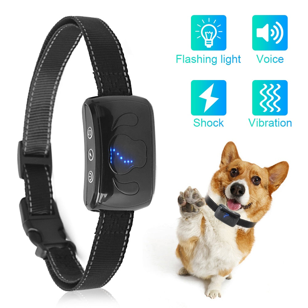 Upgrade Dog anti bark collar Automatic vibration shock IP67 safe for small big dogs no barking training collars dog product