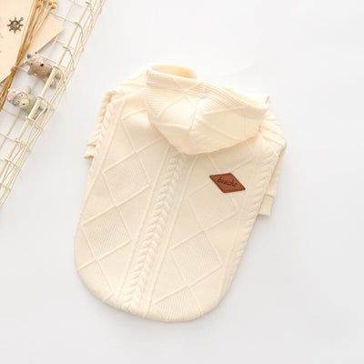 Soft Dog Sweater Classic Pet Pug Casual Outfit Costume Fashion Cardigan Sweater Knit Jacket For Small Dogs