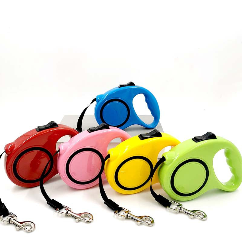 Pet Automatic Telescopic Traction Rope Black Circle Candy Colored Dog Traction Device Portable Dog Rope Dog Chain