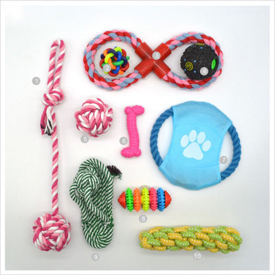 Combination Set Dog Toy Set Spot Cotton Rope Bite Toy Dog Tooth Grinding Toy