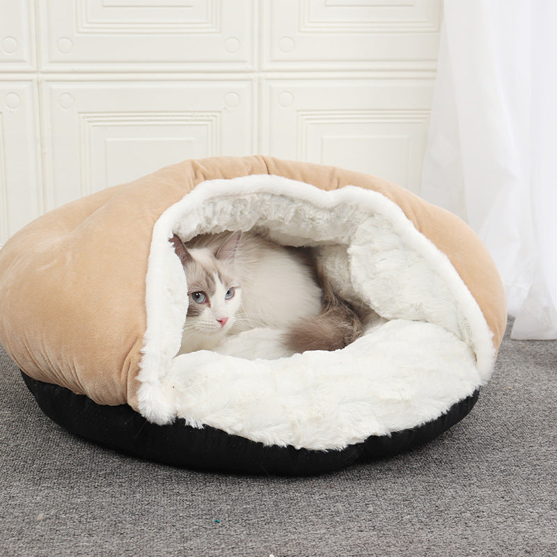PSM winter warm plush dog kennel closed yurt slippers cat sleeping bag cat kennel pet pad