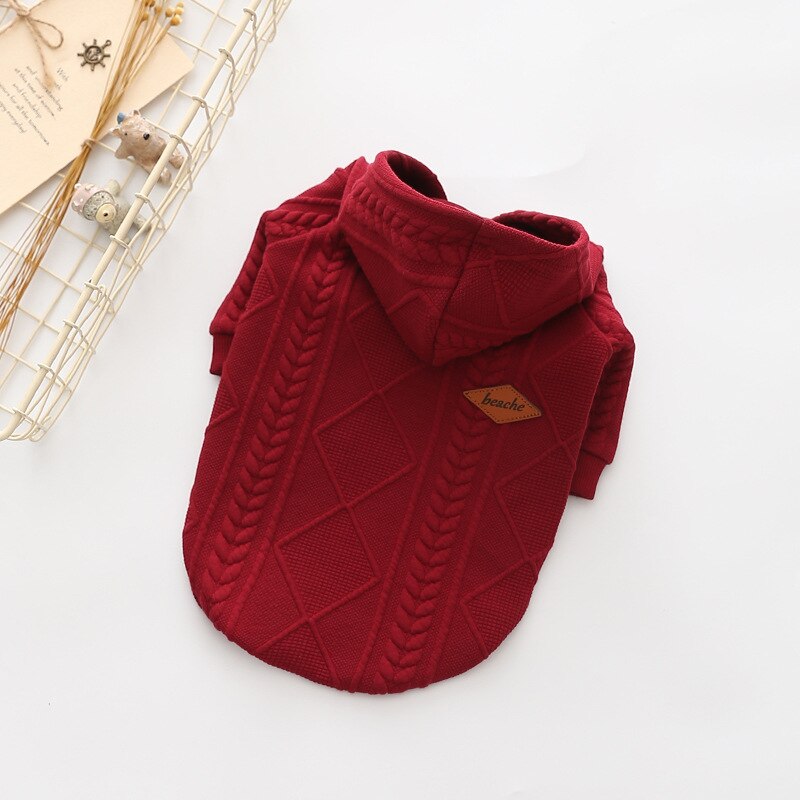 Soft Dog Sweater Classic Pet Pug Casual Outfit Costume Fashion Cardigan Sweater Knit Jacket For Small Dogs