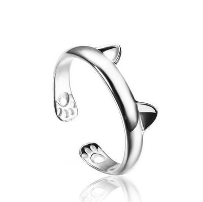 Cute cat ears paw ring