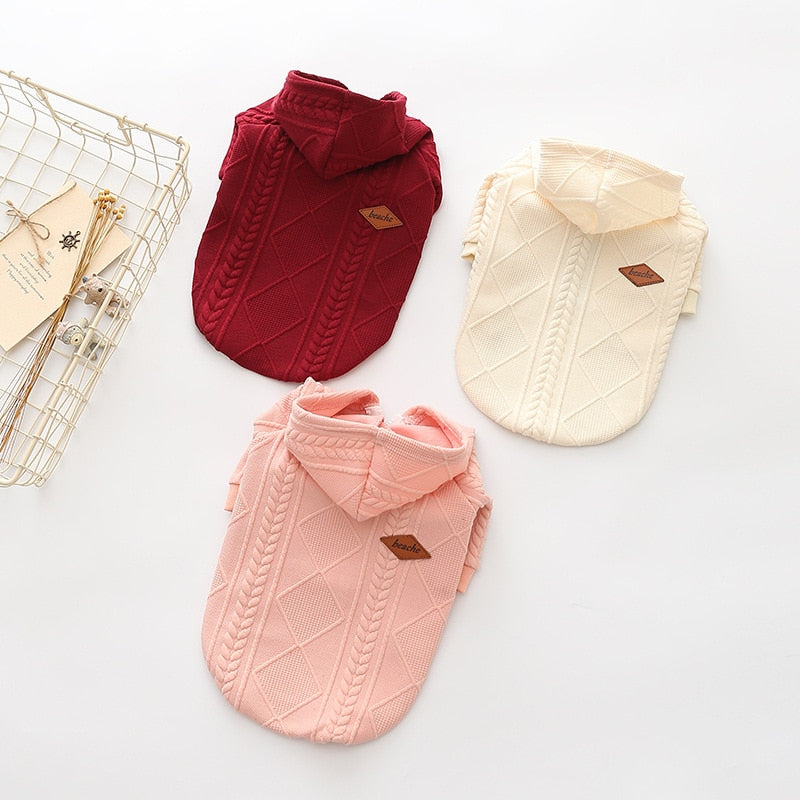 Soft Dog Sweater Classic Pet Pug Casual Outfit Costume Fashion Cardigan Sweater Knit Jacket For Small Dogs