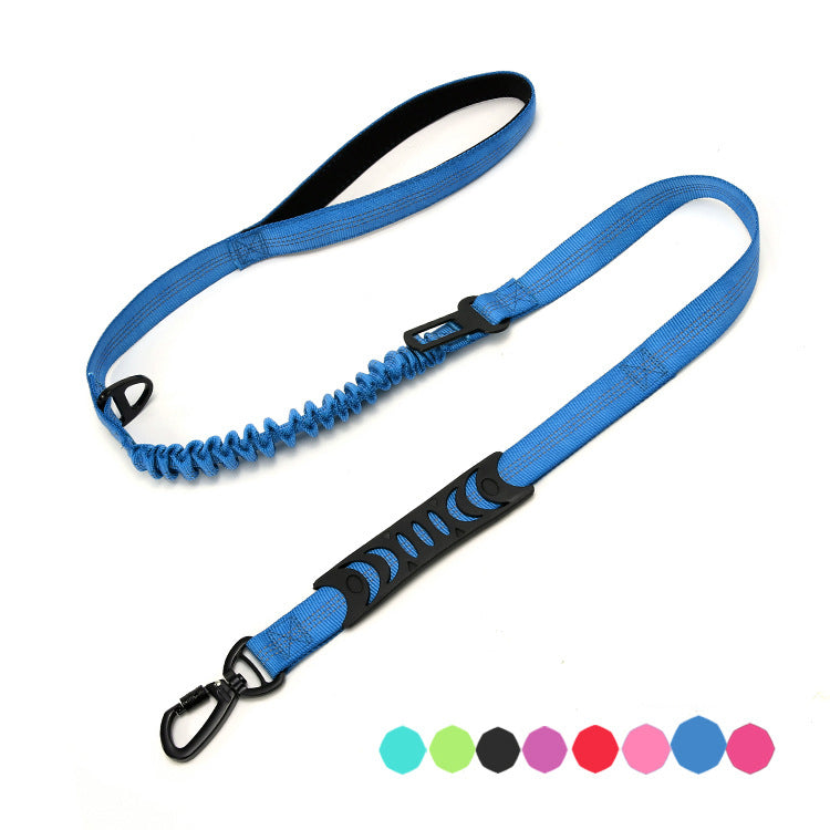 Explosion Proof Outdoor Dog Traction Rope Medium Size Dog Walking Rope Elastic Reflective Car Dual Purpose Traction Rope