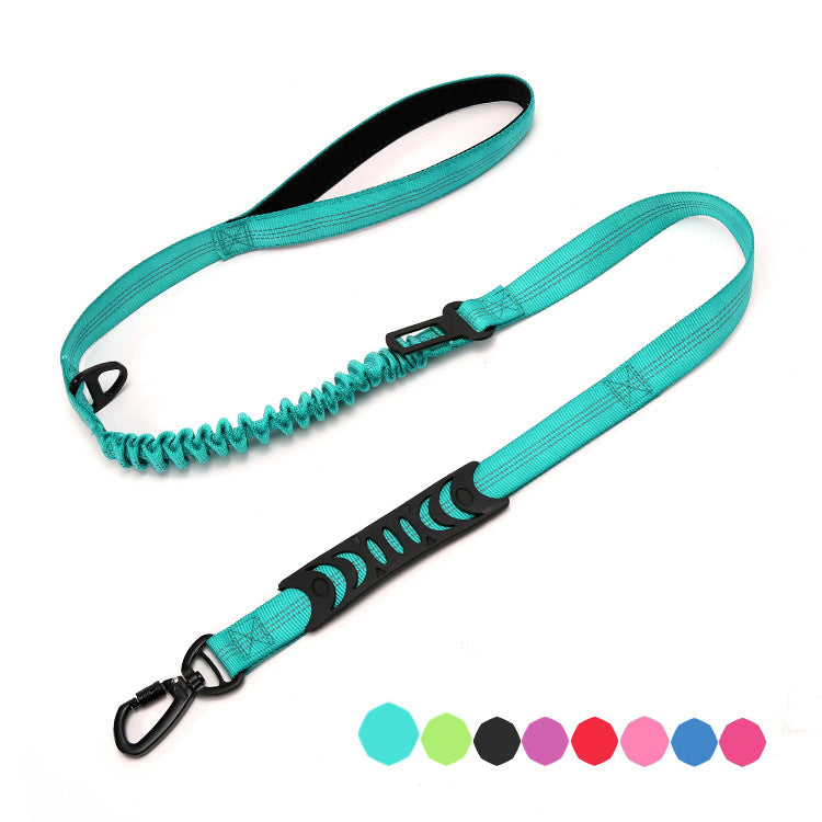 Explosion Proof Outdoor Dog Traction Rope Medium Size Dog Walking Rope Elastic Reflective Car Dual Purpose Traction Rope