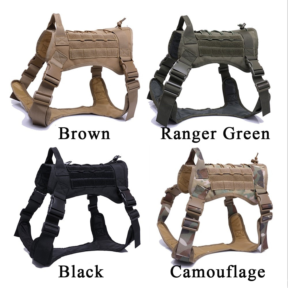 Military Tactical Dog Harness German Shepherd Pet Dog Vest With Handle Nylon Bungee Dog Leash Harness For Small Large Dogs Puppy