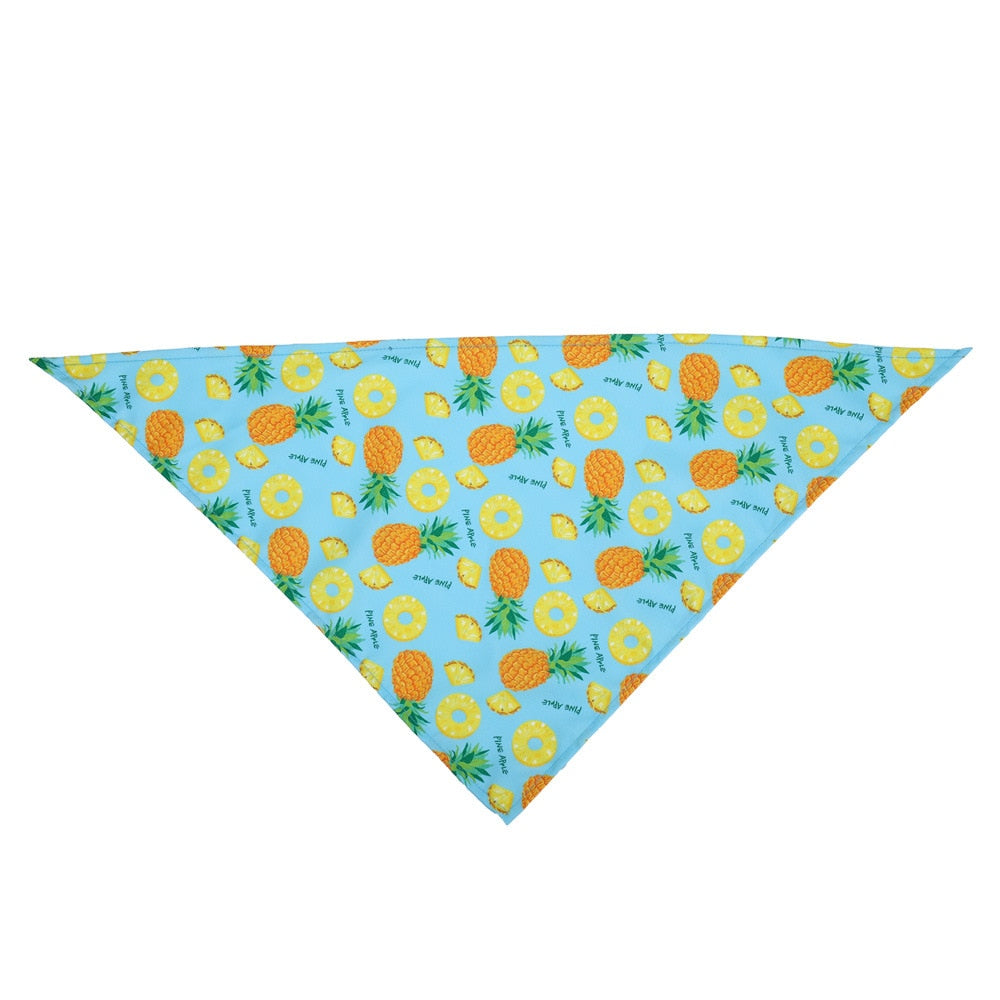 Fruit Print Pet Dog Bandana Small Dog Cat Scarf Adjustable Cotton Dog Puppy Bandanas Bibs Summer Pet Dog Grooming Accessories