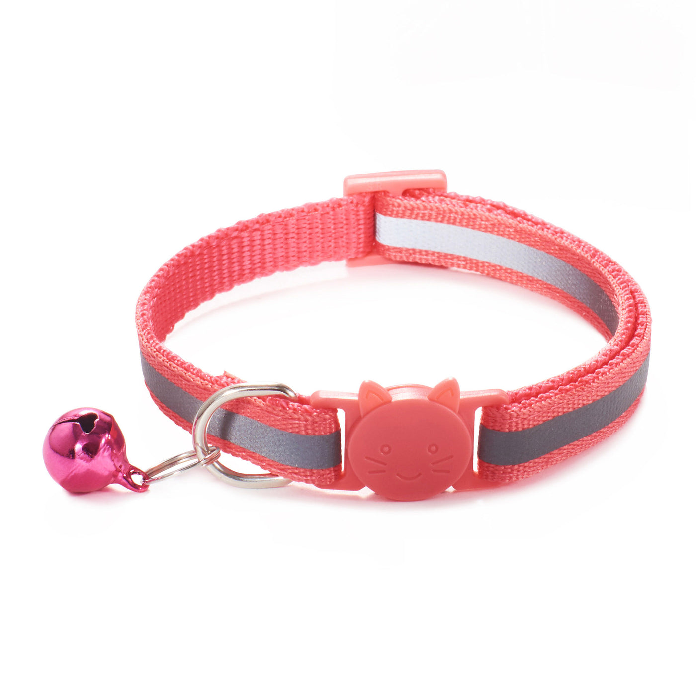 1.0 Colorful Reflective Cat Head Safety Clasp Collar Cat Collar Pet Cat Bell