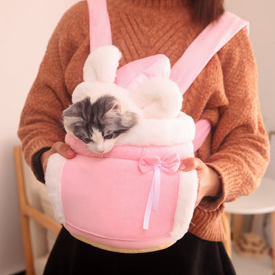 Portable Cat/Dog Backpack Large Capacity Double Shoulder Pet Backpack Winter Warm Chest