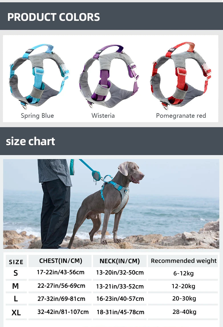 Reflective Pet Dog Harness Pet Dog Training Vest for Medium Big Large Dogs Adjustable Outdoor Harness Vest Collar Service Dog