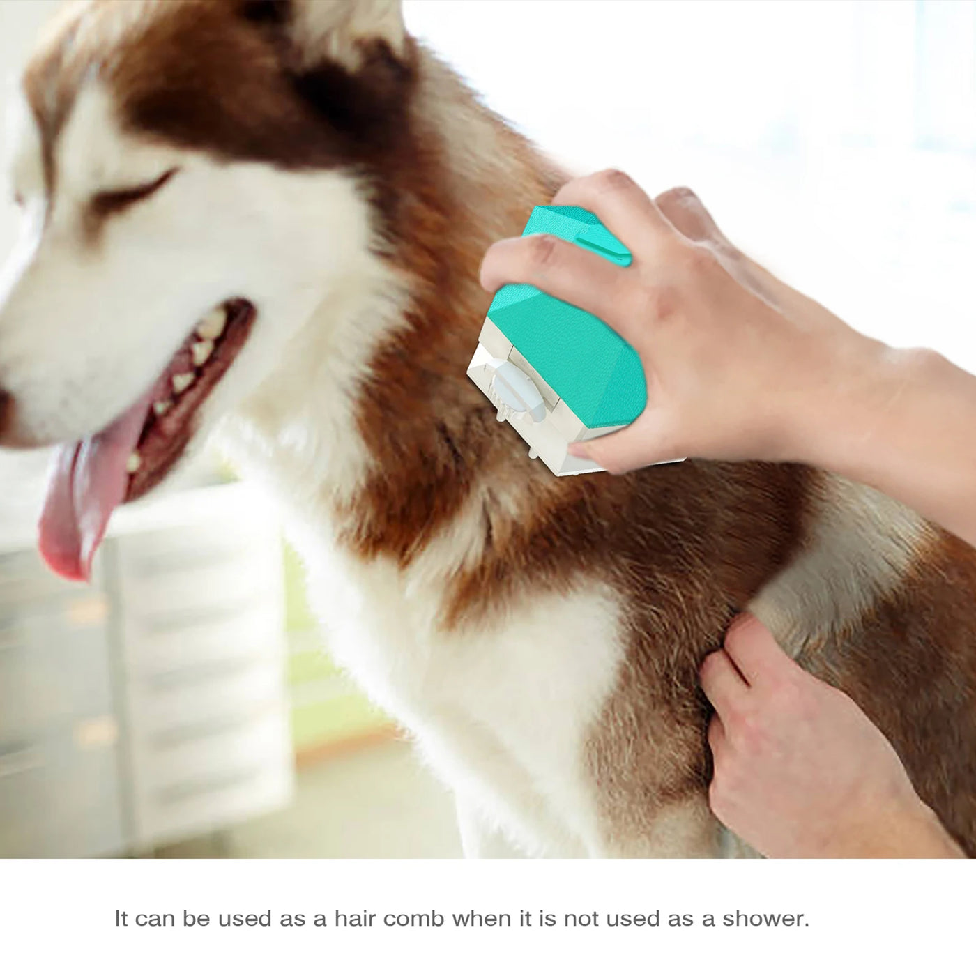 Pet Shower Nozzle Handheld Dog Grooming Comb Sprayer Brush Hose Attachment Dog Bathing Tool