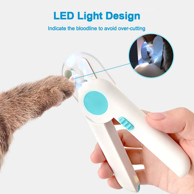 LED Light Dog Cat Nail Clippers With Free Nail File ABS Anti-spatter Non-slip Sharp Cat Clippers Claw Pet Grooming Tools